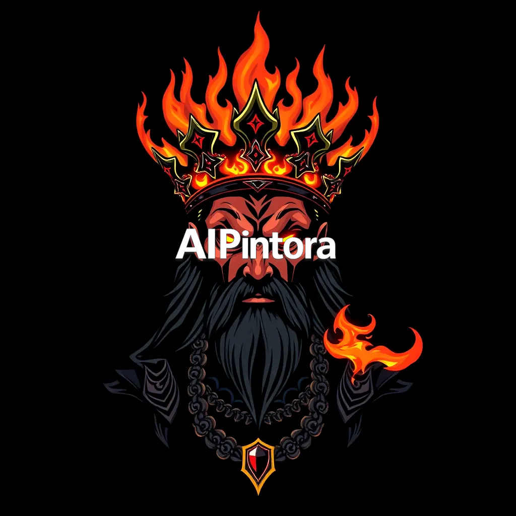 premium streetwear t-shirt graphic artwork of dark fantasy king with fire crown,
    centered balanced composition,
    isolated printable artwork,
    dark clean background,
    luxury urban fashion aesthetic,
    bold high contrast colors,
    ultra detailed illustration,
    sharp clean edges,
    modern Gen Z fashion style,
    cinematic lighting,
    premium streetwear graphic,
    printable t-shirt artwork,
    no model,
    no shirt mockup,
    no product photo,
    no messy background,
    no random objects,
    HD 4K