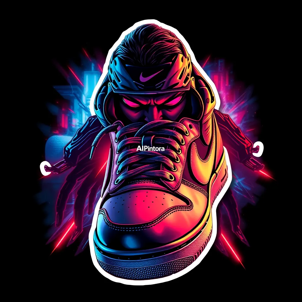 
    A highly detailed premium streetwear t-shirt artwork featuring multicolor sneak,
    cinematic composition,
    centered main character focus,
    luxury hypebeast fashion aesthetic,
    futuristic visual storytelling,
    dramatic perspective angle,
    ultra detailed textures,
    glowing highlights,
    aggressive powerful energy,
    premium cyberpunk atmosphere,
    bold focal point,
    layered depth composition,
    rich shadows and contrast,
    cinematic red and blue lighting,
    premium fashion poster style,
    luxury Gen Z streetwear design,
    oversized graphic composition,
    thick white sticker outline,
    clean isolated background,
    transparent background friendly,
    suitable for printing on black shirts,
    no mockup,
    no model,
    no room background,
    no extra objects,
    ultra sharp details,
    masterpiece quality,
    HD 4K
    