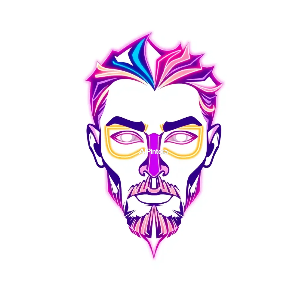 premium professional vector logo design of portrait artwork made entirely from colorful typography words, neon graffiti text forming a human face, cyberpunk street art aesthetic, glowing vibrant colors, ultra detailed typographic illustration,
        clean white background,
        centered logo mark,
        isolated design,
        minimal strong shapes,
        luxury brand identity,
        high contrast,
        sharp clean edges,
        balanced spacing,
        scalable vector style,
        simple memorable branding,
        no mockup,
        no photo,
        no 3d render,
        no background scene,
        no extra objects,
        no shadows,
        ultra detailed, sharp clean edges, HD 4K, premium artwork, centered balanced composition
