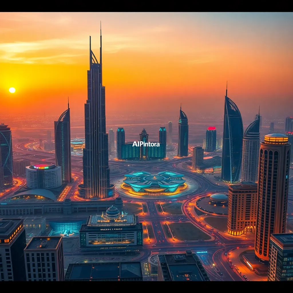 cinematic ultra detailed wallpaper of Dubai futuristic desert city at sunset,
    epic wide composition,
    dramatic cinematic lighting,
    atmospheric depth,
    vibrant colors,
    immersive environment,
    realistic shadows,
    sharp focus,
    movie scene aesthetic,
    no text,
    ultra HD 4K wallpaper