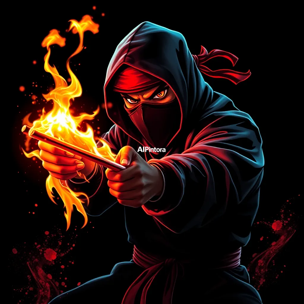 masterpiece premium streetwear artwork of angry sushi ninja throwing fire chopsticks,
    futuristic luxury urban fashion aesthetic,
    hypebeast culture inspired,
    bold centered composition,
    cinematic neon lighting,
    dramatic shadows,
    chrome metallic accents,
    graffiti splash details,
    vibrant high contrast colors,
    oversized fashion graphic style,
    trending Pinterest aesthetic,
    ultra detailed digital illustration,
    sharp clean edges,
    premium Gen Z street culture vibe,
    black background,
    printable t-shirt artwork,
    no model,
    no shirt mockup,
    no product photography,
    no messy composition,
    award winning artwork,
    ultra HD 4K