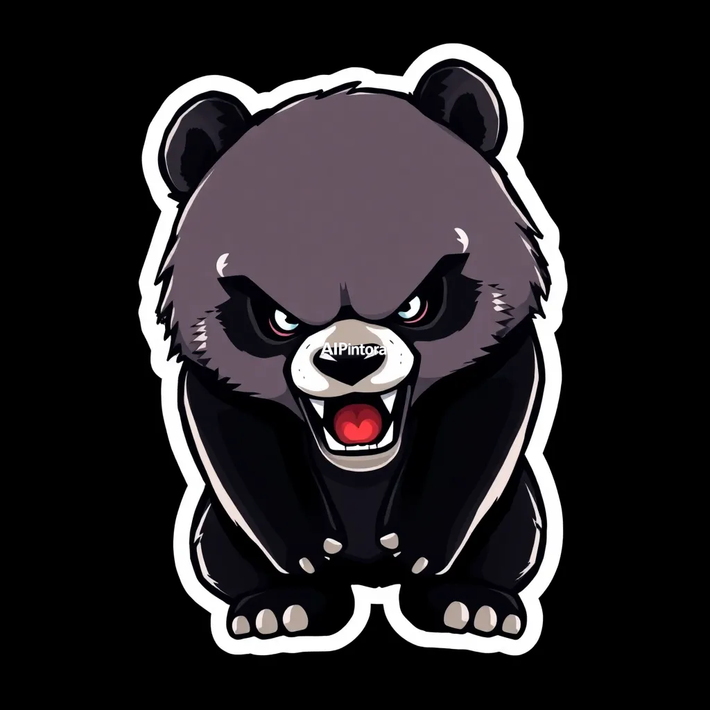 masterpiece premium sticker illustration of aggressive dark panda artwork, intense energy, cinematic shadows, high contrast, ultra detailed, powerful composition, premium digital art, HD 4K,
    cute collectible sticker aesthetic,
    bold thick white contour outline,
    glossy cartoon rendering,
    centered isolated composition,
    vibrant high contrast colors,
    smooth vector style shapes,
    expressive exaggerated details,
    clean sharp edges,
    kawaii modern illustration style,
    premium vinyl sticker design,
    playful trendy aesthetic,
    highly detailed digital artwork,
    plain clean background,
    printable die-cut sticker artwork,
    no mockup,
    no product photography,
    trending Pinterest sticker style,
    ultra HD 4K