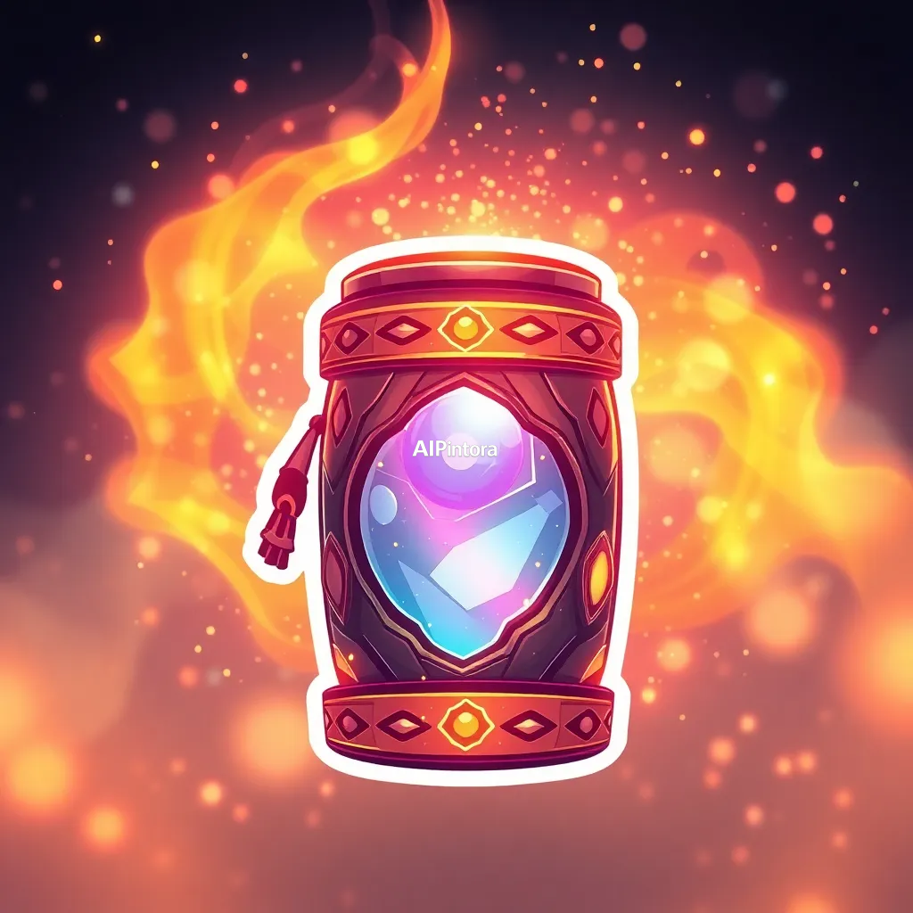 premium vector sticker illustration of fantasy Lpg cylinder artwork, magical atmosphere, glowing particles, epic fantasy world, cinematic lighting, ultra detailed, HD 4K,
    isolated centered artwork,
    thick bold white outline,
    die-cut sticker style,
    smooth cartoon vector shapes,
    vibrant high contrast colors,
    clean sharp edges,
    plain background,
    cute collectible sticker aesthetic,
    printable sticker design,
    no mockup,
    no product photo,
    no background scene,
    HD 4K