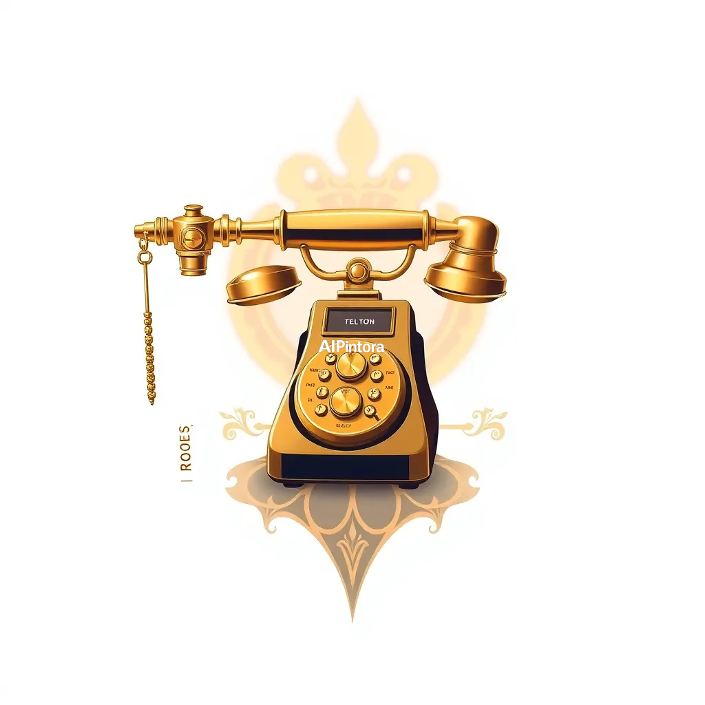clean printable t-shirt graphic design of luxury Telefon artwork, royal gold aesthetic, premium elegant design, cinematic luxury atmosphere, ultra detailed digital art, HD 4K,
    isolated centered artwork,
    plain white background,
    bold high contrast illustration,
    sharp clean edges,
    clean balanced layout,
    print-ready design,
    streetwear graphic style,
    easy background removal,
    no model,
    no shirt mockup,
    no product photo,
    no room background,
    no messy background,
    no extra random objects,
    no shadows on background,
    HD 4K