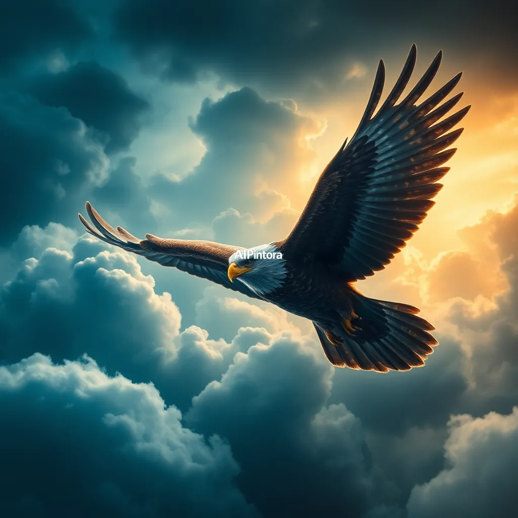 cinematic ultra detailed wallpaper of powerful eagle king flying through storm clouds, dramatic sky, cinematic lighting, ultra realistic artwork,
    epic wide composition,
    immersive environment,
    dramatic cinematic lighting,
    atmospheric depth,
    volumetric fog,
    particles,
    realistic shadows,
    vibrant color grading,
    movie scene aesthetic,
    beautiful background,
    desktop and mobile wallpaper quality,
    no text,
    no watermark, 
    masterpiece,
    best quality,
    ultra detailed,
    sharp focus,
    cinematic lighting,
    professional color grading,
    highly detailed textures,
    clean composition,
    premium visual quality,
    award winning artwork,
    8k