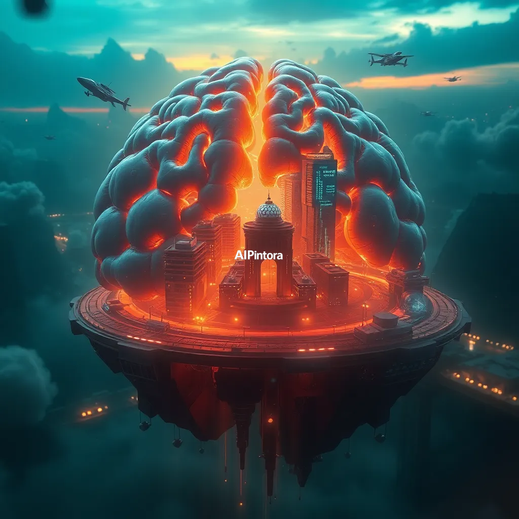 cinematic ultra detailed wallpaper of human brain transformed into a futuristic floating megacity, glowing neural highways, flying vehicles, cyberpunk architecture, cinematic sunset lighting, ultra detailed concept art, volumetric fog, masterpiece digital painting,
    epic wide composition,
    immersive environment,
    dramatic cinematic lighting,
    atmospheric depth,
    volumetric fog,
    particles,
    realistic shadows,
    vibrant color grading,
    movie scene aesthetic,
    beautiful background,
    desktop and mobile wallpaper quality,
    no text,
    no watermark, 
    masterpiece,
    best quality,
    ultra detailed,
    sharp focus,
    cinematic lighting,
    professional color grading,
    highly detailed textures,
    clean composition,
    premium visual quality,
    award winning artwork,
    8k