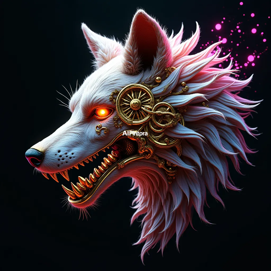 premium streetwear concept artwork of wolf constructed from luxury watch gears and gold mechanical parts, steampunk masterpiece, ultra detailed engineering artwork,
    luxury urban fashion aesthetic, bold centered composition, hypebeast culture mood,
    neon accents, chrome details, graffiti splash elements, dramatic shadows,
    high contrast color palette, oversized apparel graphic energy,
    premium Gen Z street culture style, masterpiece, best quality, ultra detailed, sharp focus, cinematic lighting, volumetric lighting, depth of field, global illumination, professional color grading, hyper detailed textures, clean composition, premium visual quality, award winning artwork, 8k