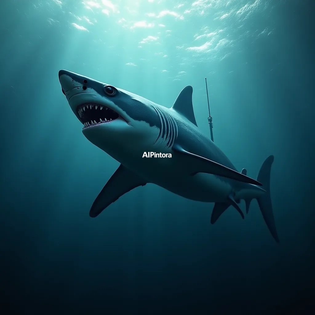 cinematic ultra detailed wallpaper of shark created from advanced submarine technology and steel machinery, deep ocean sci fi environment, cinematic realism,
    immersive environment, epic wide composition, strong depth, atmospheric perspective,
    dramatic cinematic lighting, volumetric fog, particles, realistic shadows,
    vibrant professional color grading, beautiful background scene,
    desktop and mobile wallpaper quality, wallpaper engine style,
    no text, no watermark, no logo, masterpiece, best quality, ultra detailed, sharp focus, cinematic lighting, volumetric lighting, depth of field, global illumination, professional color grading, hyper detailed textures, clean composition, premium visual quality, award winning artwork, 8k