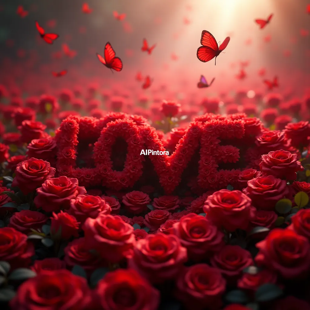 cinematic ultra detailed wallpaper of word LOVE created from thousands of red roses and butterflies, romantic fantasy artwork, soft cinematic lighting,
    immersive environment, epic wide composition, strong depth, atmospheric perspective,
    dramatic cinematic lighting, volumetric fog, particles, realistic shadows,
    vibrant professional color grading, beautiful background scene,
    desktop and mobile wallpaper quality, wallpaper engine style,
    no text, no watermark, no logo, masterpiece, best quality, ultra detailed, sharp focus, cinematic lighting, volumetric lighting, depth of field, global illumination, professional color grading, hyper detailed textures, clean composition, premium visual quality, award winning artwork, 8k