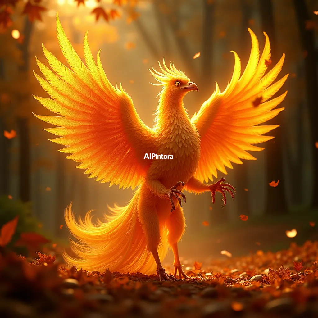masterpiece surreal concept artwork of phoenix made entirely of golden autumn leaves, magical rebirth scene, dramatic fantasy lighting,
    eye catching visual idea, creative object fusion, impossible design concept,
    cinematic storytelling, strong focal subject, beautiful environment,
    dramatic lighting, rich atmosphere, premium digital painting,
    viral social media artwork, highly clickable composition, masterpiece, best quality, ultra detailed, sharp focus, cinematic lighting, volumetric lighting, depth of field, global illumination, professional color grading, hyper detailed textures, clean composition, premium visual quality, award winning artwork, 8k