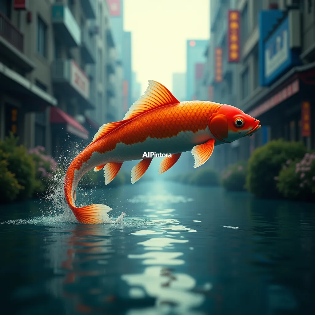 cinematic ultra detailed wallpaper of giant koi fish swimming through city streets as if they were rivers, surreal urban fantasy illustration,
    immersive environment, epic wide composition, strong depth, atmospheric perspective,
    dramatic cinematic lighting, volumetric fog, particles, realistic shadows,
    vibrant professional color grading, beautiful background scene,
    desktop and mobile wallpaper quality, wallpaper engine style,
    no text, no watermark, no logo, masterpiece, best quality, ultra detailed, sharp focus, cinematic lighting, volumetric lighting, depth of field, global illumination, professional color grading, hyper detailed textures, clean composition, premium visual quality, award winning artwork, 8k