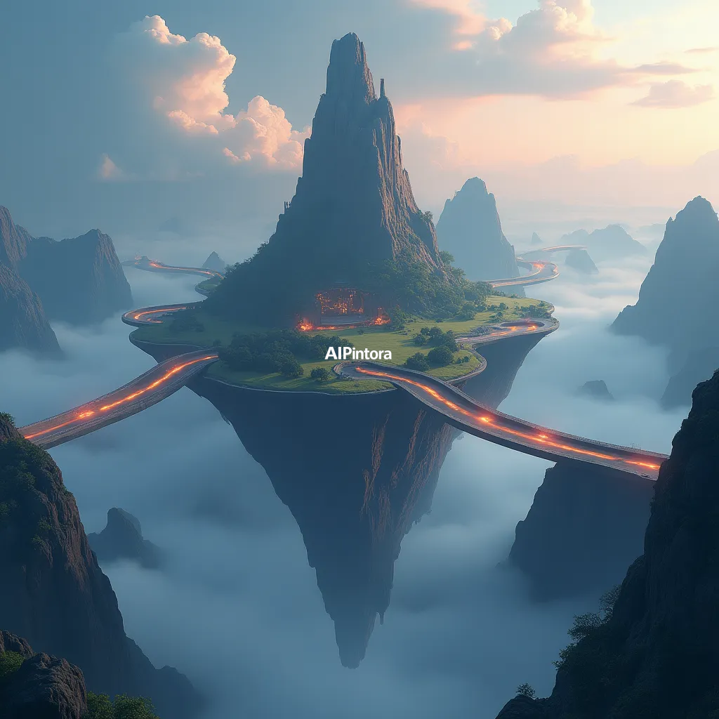masterpiece surreal concept artwork of floating islands connected by glowing bridges of light, fantasy world concept, ultra detailed environment,
    eye catching visual idea, creative object fusion, impossible design concept,
    cinematic storytelling, strong focal subject, beautiful environment,
    dramatic lighting, rich atmosphere, premium digital painting,
    viral social media artwork, highly clickable composition, masterpiece, best quality, ultra detailed, sharp focus, cinematic lighting, volumetric lighting, depth of field, global illumination, professional color grading, hyper detailed textures, clean composition, premium visual quality, award winning artwork, 8k