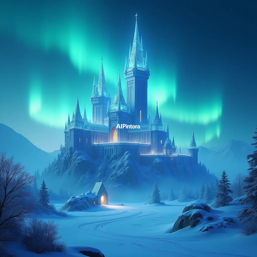 cinematic ultra detailed wallpaper of castle made entirely of ice crystals and northern lights, fantasy winter kingdom, cinematic beauty,
    immersive environment, epic wide composition, strong depth, atmospheric perspective,
    dramatic cinematic lighting, volumetric fog, particles, realistic shadows,
    vibrant professional color grading, beautiful background scene,
    desktop and mobile wallpaper quality, wallpaper engine style,
    no text, no watermark, no logo, masterpiece, best quality, ultra detailed, sharp focus, cinematic lighting, volumetric lighting, depth of field, global illumination, professional color grading, hyper detailed textures, clean composition, premium visual quality, award winning artwork, 8k