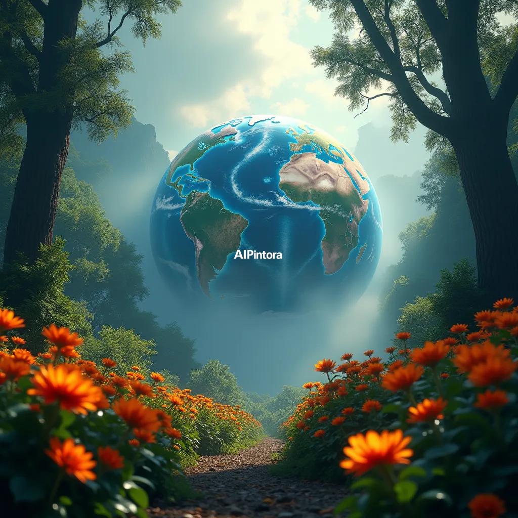 cinematic ultra detailed wallpaper of planet Earth transformed into a blooming garden of flowers and forests, environmental concept illustration,
    immersive environment, epic wide composition, strong depth, atmospheric perspective,
    dramatic cinematic lighting, volumetric fog, particles, realistic shadows,
    vibrant professional color grading, beautiful background scene,
    desktop and mobile wallpaper quality, wallpaper engine style,
    no text, no watermark, no logo, masterpiece, best quality, ultra detailed, sharp focus, cinematic lighting, volumetric lighting, depth of field, global illumination, professional color grading, hyper detailed textures, clean composition, premium visual quality, award winning artwork, 8k
