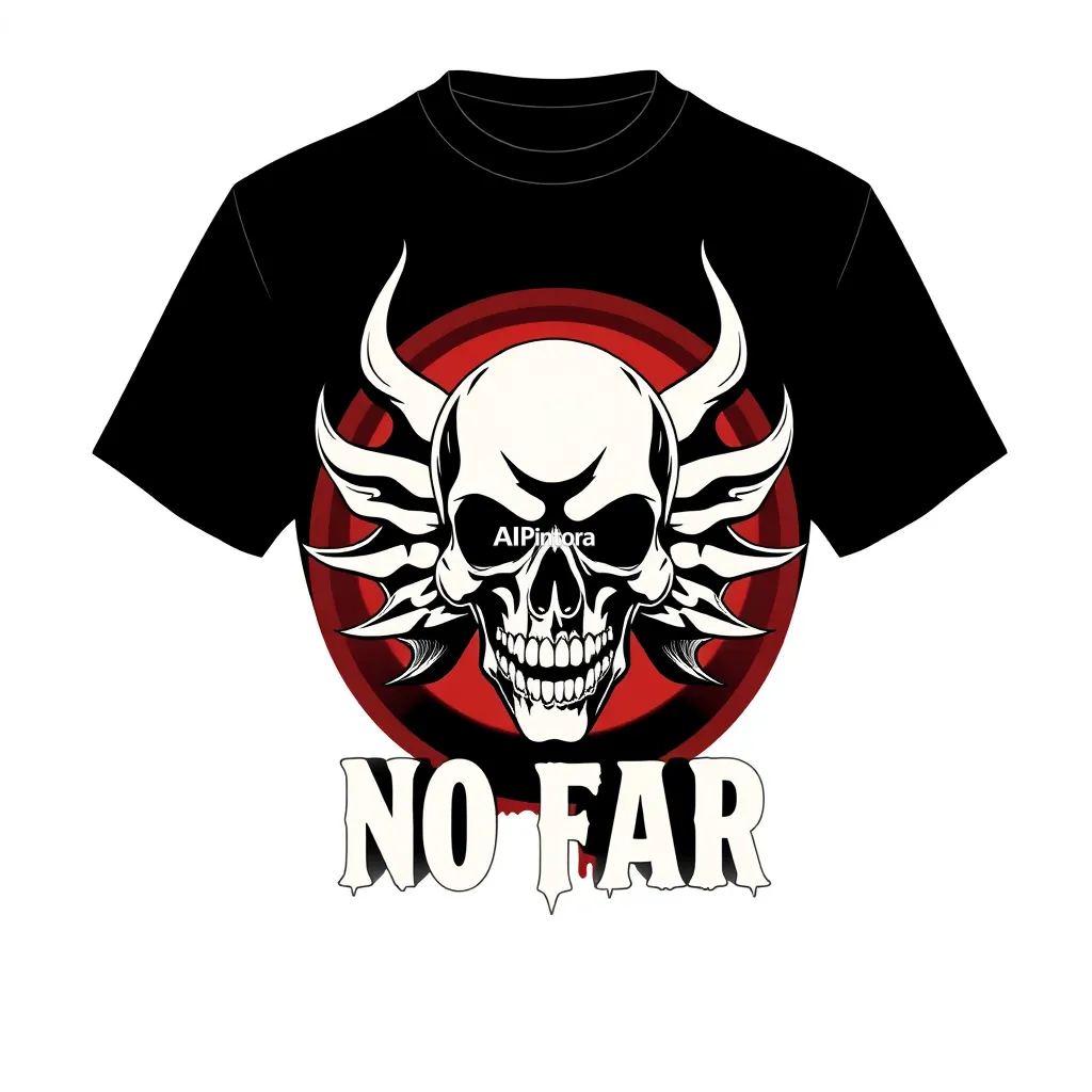 premium printable t-shirt graphic design featuring NO FEAR gothic typography streetwear graphic with bold skull artwork,
    isolated centered artwork, strong silhouette, bold readable composition,
    streetwear apparel graphic, merch by amazon style, commercial print ready,
    high contrast illustration, clean edges, limited background,
    easy background removal, poster quality apparel artwork,
    no model, no person wearing shirt, no t-shirt mockup, no product photo,
    no room background, no messy background, no random extra objects,
    no shadows on background, masterpiece, best quality, ultra detailed, sharp focus, cinematic lighting, volumetric lighting, depth of field, global illumination, professional color grading, hyper detailed textures, clean composition, premium visual quality, award winning artwork, 8k