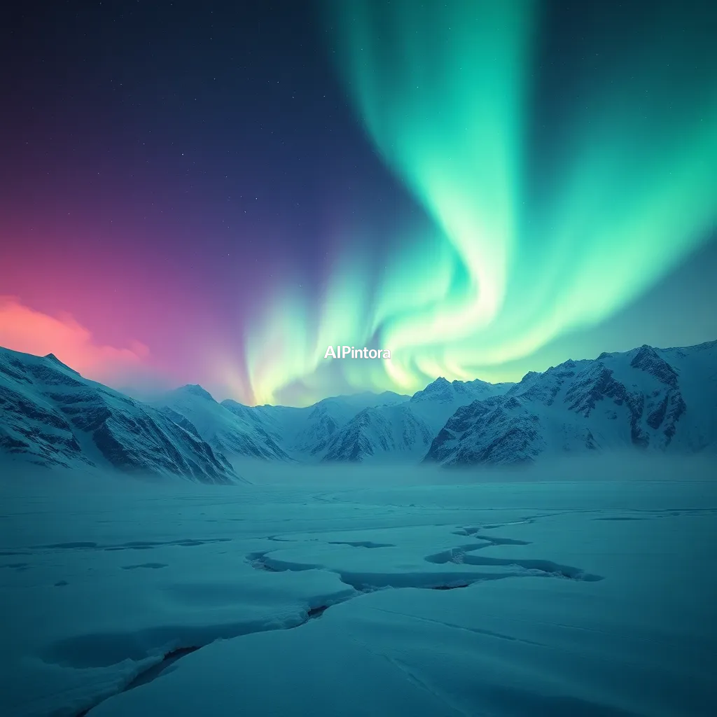 cinematic ultra detailed wallpaper of northern lights wallpaper reflecting across frozen mountains,
    immersive environment, epic wide composition, strong depth, atmospheric perspective,
    dramatic cinematic lighting, volumetric fog, particles, realistic shadows,
    vibrant professional color grading, beautiful background scene,
    desktop and mobile wallpaper quality, wallpaper engine style,
    no text, no watermark, no logo, masterpiece, best quality, ultra detailed, sharp focus, cinematic lighting, volumetric lighting, depth of field, global illumination, professional color grading, hyper detailed textures, clean composition, premium visual quality, award winning artwork, 8k