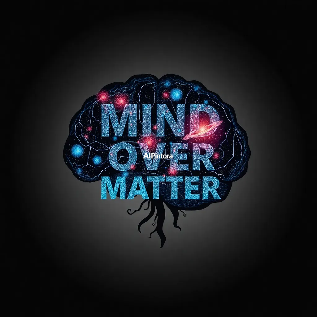 premium printable t-shirt graphic design featuring MIND OVER MATTER typography built from neural pathways and galaxies,
    isolated centered artwork, strong silhouette, bold readable composition,
    streetwear apparel graphic, merch by amazon style, commercial print ready,
    high contrast illustration, clean edges, limited background,
    easy background removal, poster quality apparel artwork,
    no model, no person wearing shirt, no t-shirt mockup, no product photo,
    no room background, no messy background, no random extra objects,
    no shadows on background, masterpiece, best quality, ultra detailed, sharp focus, cinematic lighting, volumetric lighting, depth of field, global illumination, professional color grading, hyper detailed textures, clean composition, premium visual quality, award winning artwork, 8k