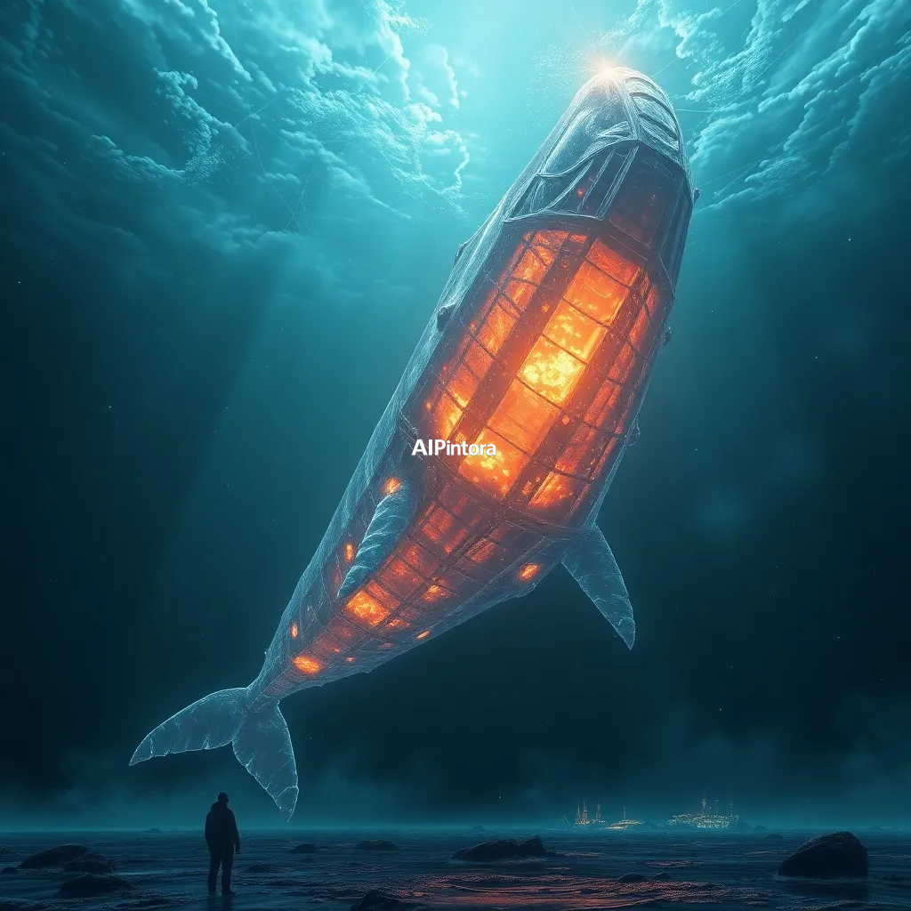 cinematic ultra detailed wallpaper of giant crystal whale illuminating a deep ocean civilization,
    immersive environment, epic wide composition, strong depth, atmospheric perspective,
    dramatic cinematic lighting, volumetric fog, particles, realistic shadows,
    vibrant professional color grading, beautiful background scene,
    desktop and mobile wallpaper quality, wallpaper engine style,
    no text, no watermark, no logo, masterpiece, best quality, ultra detailed, sharp focus, cinematic lighting, volumetric lighting, depth of field, global illumination, professional color grading, hyper detailed textures, clean composition, premium visual quality, award winning artwork, 8k