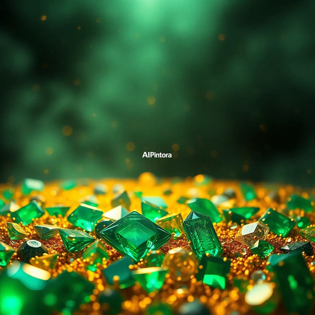 cinematic ultra detailed wallpaper of luxury emerald and gold wallpaper inspired by royal gemstones,
    immersive environment, epic wide composition, strong depth, atmospheric perspective,
    dramatic cinematic lighting, volumetric fog, particles, realistic shadows,
    vibrant professional color grading, beautiful background scene,
    desktop and mobile wallpaper quality, wallpaper engine style,
    no text, no watermark, no logo, masterpiece, best quality, ultra detailed, sharp focus, cinematic lighting, volumetric lighting, depth of field, global illumination, professional color grading, hyper detailed textures, clean composition, premium visual quality, award winning artwork, 8k