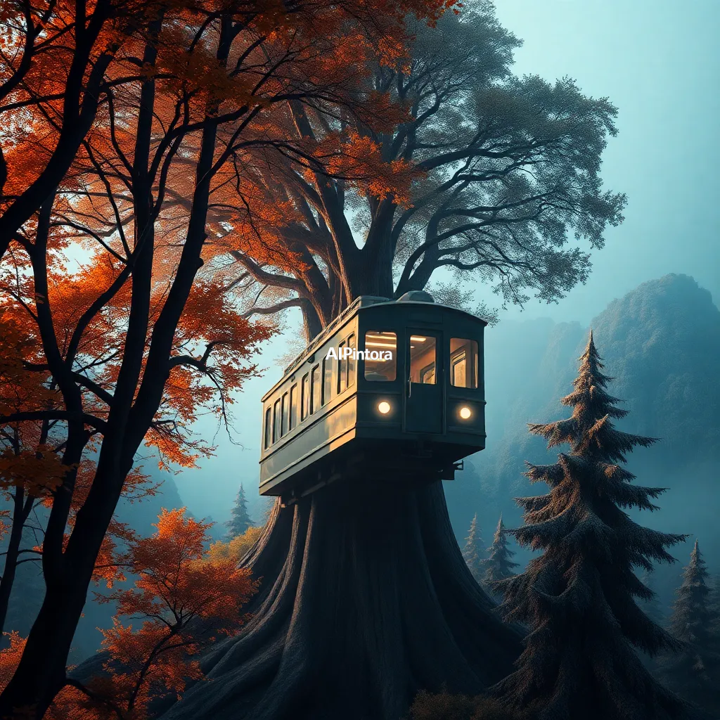 masterpiece surreal concept artwork of floating train station suspended between giant trees,
    eye catching visual idea, creative object fusion, impossible design concept,
    cinematic storytelling, strong focal subject, beautiful environment,
    dramatic lighting, rich atmosphere, premium digital painting,
    viral social media artwork, highly clickable composition, masterpiece, best quality, ultra detailed, sharp focus, cinematic lighting, volumetric lighting, depth of field, global illumination, professional color grading, hyper detailed textures, clean composition, premium visual quality, award winning artwork, 8k