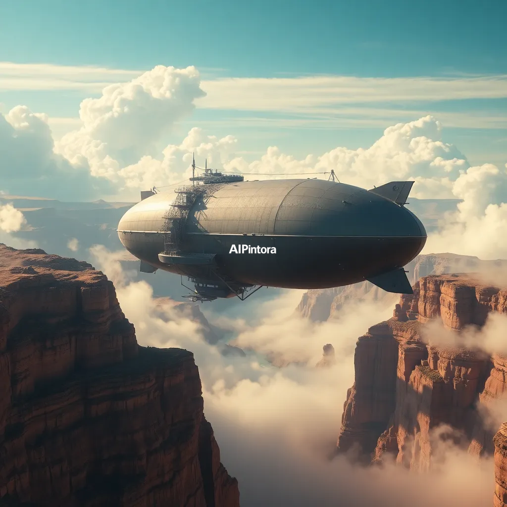 masterpiece surreal concept artwork of giant airship sailing through a canyon filled with clouds,
    eye catching visual idea, creative object fusion, impossible design concept,
    cinematic storytelling, strong focal subject, beautiful environment,
    dramatic lighting, rich atmosphere, premium digital painting,
    viral social media artwork, highly clickable composition, masterpiece, best quality, ultra detailed, sharp focus, cinematic lighting, volumetric lighting, depth of field, global illumination, professional color grading, hyper detailed textures, clean composition, premium visual quality, award winning artwork, 8k