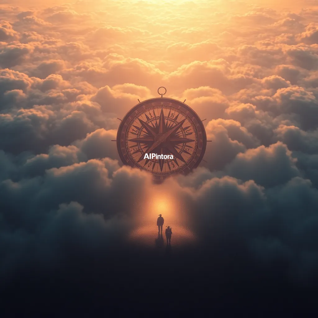 cinematic ultra detailed wallpaper of a giant floating compass guiding ships through the clouds above the ocean,
    immersive environment, epic wide composition, strong depth, atmospheric perspective,
    dramatic cinematic lighting, volumetric fog, particles, realistic shadows,
    vibrant professional color grading, beautiful background scene,
    desktop and mobile wallpaper quality, wallpaper engine style,
    no text, no watermark, no logo, masterpiece, best quality, ultra detailed, sharp focus, cinematic lighting, volumetric lighting, depth of field, global illumination, professional color grading, hyper detailed textures, clean composition, premium visual quality, award winning artwork, 8k