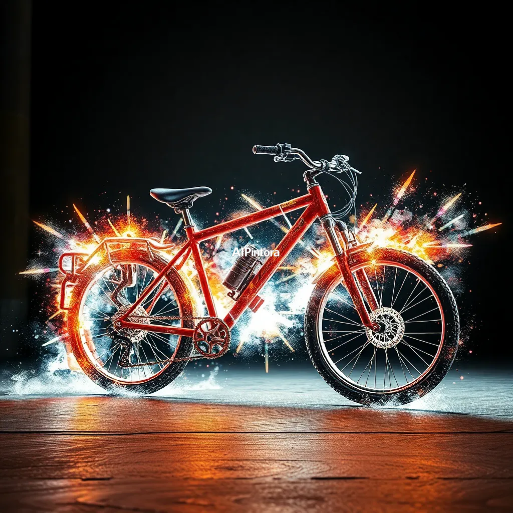 explosive graffiti typography artwork spelling or representing a futuristic bicycle powered by glowing crystal energy,
    bold 3D lettering, dripping paint textures, spray paint splashes,
    urban wall art energy, dynamic paint explosion, oversized typography focus,
    underground hip hop aesthetic, high contrast street art composition,
    clean readable main subject, premium poster graphic, masterpiece, best quality, ultra detailed, sharp focus, cinematic lighting, volumetric lighting, depth of field, global illumination, professional color grading, hyper detailed textures, clean composition, premium visual quality, award winning artwork, 8k