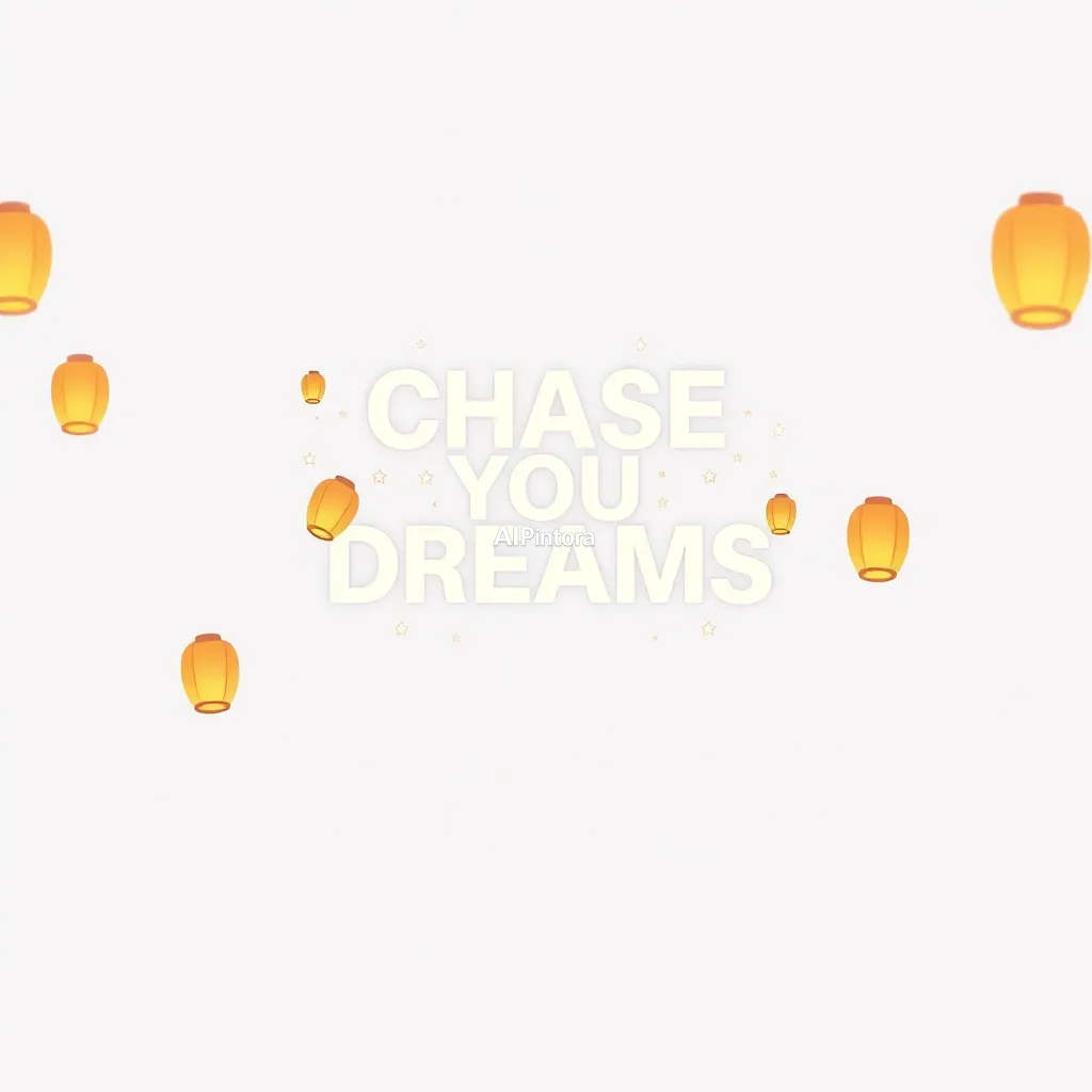 premium printable t-shirt graphic design featuring CHASE YOUR DREAMS typography built from flying lanterns and stars,
    isolated centered artwork, strong silhouette, bold readable composition,
    streetwear apparel graphic, merch by amazon style, commercial print ready,
    high contrast illustration, clean edges, limited background,
    easy background removal, poster quality apparel artwork,
    no model, no person wearing shirt, no t-shirt mockup, no product photo,
    no room background, no messy background, no random extra objects,
    no shadows on background, masterpiece, best quality, ultra detailed, sharp focus, cinematic lighting, volumetric lighting, depth of field, global illumination, professional color grading, hyper detailed textures, clean composition, premium visual quality, award winning artwork, 8k