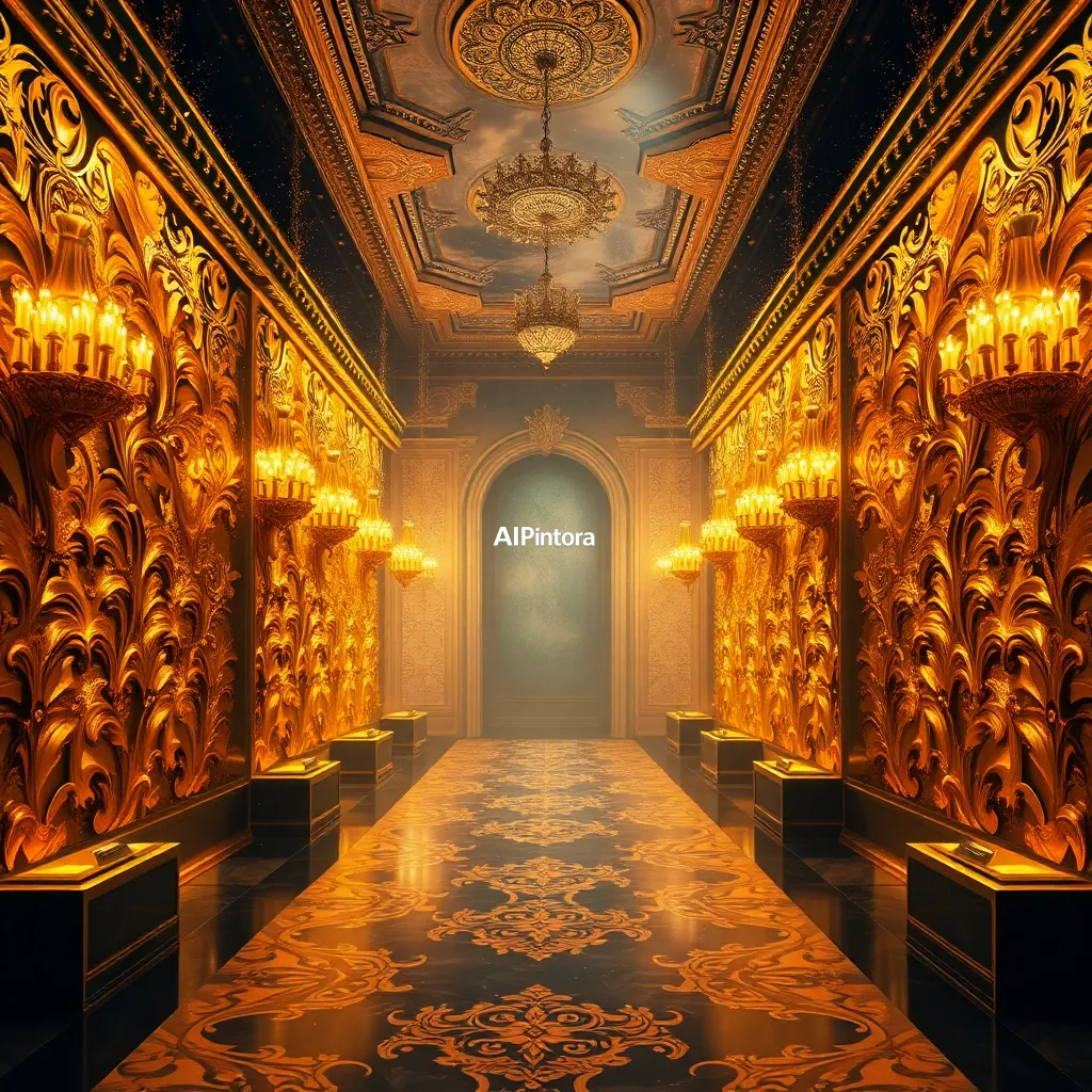 cinematic ultra detailed wallpaper of luxury gold leaf wallpaper inspired by royal palaces,
    immersive environment, epic wide composition, strong depth, atmospheric perspective,
    dramatic cinematic lighting, volumetric fog, particles, realistic shadows,
    vibrant professional color grading, beautiful background scene,
    desktop and mobile wallpaper quality, wallpaper engine style,
    no text, no watermark, no logo, masterpiece, best quality, ultra detailed, sharp focus, cinematic lighting, volumetric lighting, depth of field, global illumination, professional color grading, hyper detailed textures, clean composition, premium visual quality, award winning artwork, 8k
