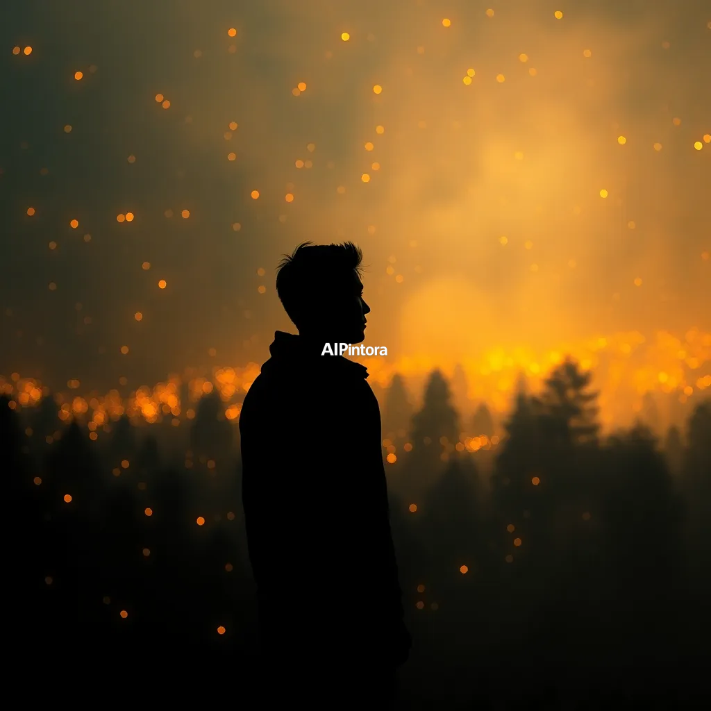 cinematic ultra detailed wallpaper of human silhouette filled with glowing fireflies and forests,
    immersive environment, epic wide composition, strong depth, atmospheric perspective,
    dramatic cinematic lighting, volumetric fog, particles, realistic shadows,
    vibrant professional color grading, beautiful background scene,
    desktop and mobile wallpaper quality, wallpaper engine style,
    no text, no watermark, no logo, masterpiece, best quality, ultra detailed, sharp focus, cinematic lighting, volumetric lighting, depth of field, global illumination, professional color grading, hyper detailed textures, clean composition, premium visual quality, award winning artwork, 8k