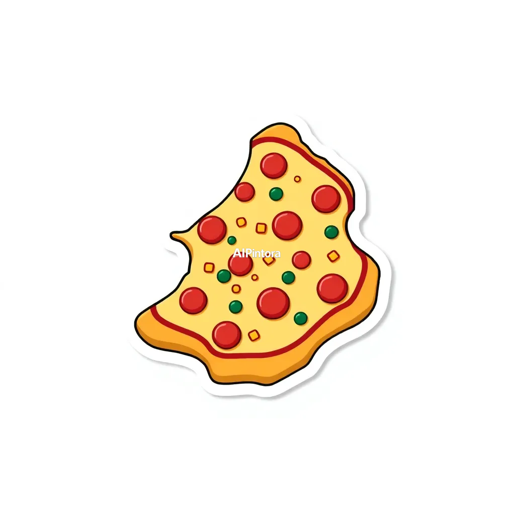 premium die-cut vinyl sticker illustration of a pizza shaped continent floating in a fantasy ocean,
    centered isolated artwork, thick bold white outline, glossy sticker finish,
    clean vector cartoon style, cute collectible design, etsy bestseller sticker style,
    vibrant colors, simple readable silhouette, smooth shapes,
    printable sticker pack quality, plain clean background,
    no mockup, no product photo, no background scene, no complex environment, masterpiece, best quality, ultra detailed, sharp focus, cinematic lighting, volumetric lighting, depth of field, global illumination, professional color grading, hyper detailed textures, clean composition, premium visual quality, award winning artwork, 8k