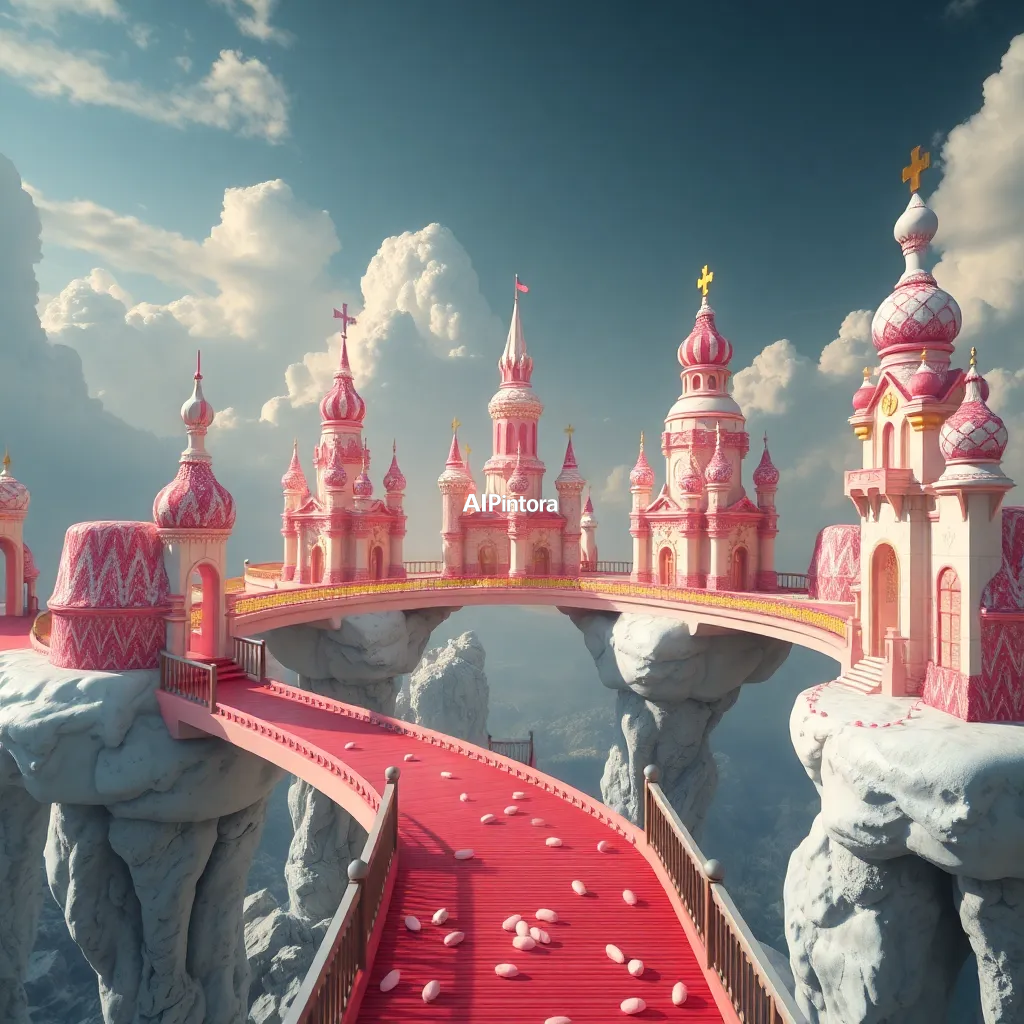 masterpiece surreal concept artwork of floating ice cream castles connected by rainbow bridges,
    eye catching visual idea, creative object fusion, impossible design concept,
    cinematic storytelling, strong focal subject, beautiful environment,
    dramatic lighting, rich atmosphere, premium digital painting,
    viral social media artwork, highly clickable composition, masterpiece, best quality, ultra detailed, sharp focus, cinematic lighting, volumetric lighting, depth of field, global illumination, professional color grading, hyper detailed textures, clean composition, premium visual quality, award winning artwork, 8k