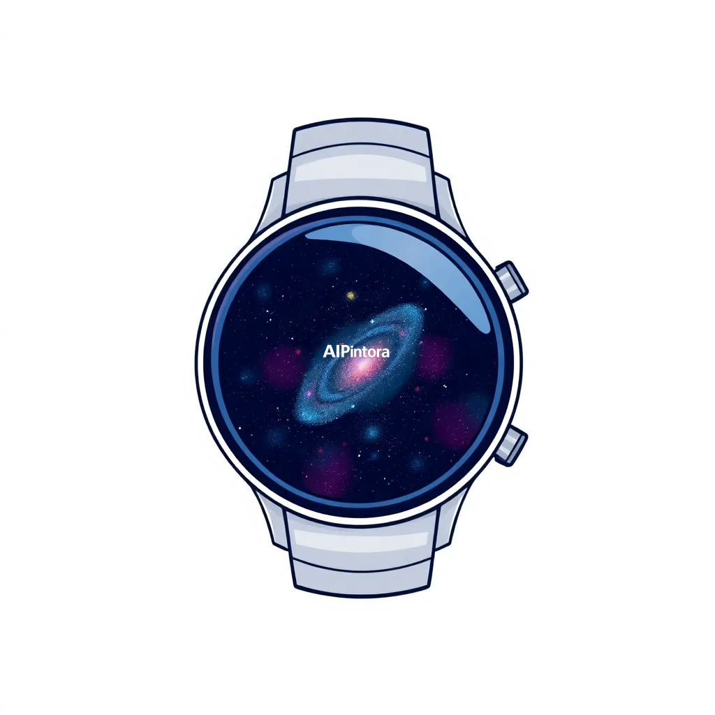 premium die-cut vinyl sticker illustration of luxury smartwatch displaying a miniature galaxy beneath the glass,
    centered isolated artwork, thick bold white outline, glossy sticker finish,
    clean vector cartoon style, cute collectible design, etsy bestseller sticker style,
    vibrant colors, simple readable silhouette, smooth shapes,
    printable sticker pack quality, plain clean background,
    no mockup, no product photo, no background scene, no complex environment, masterpiece, best quality, ultra detailed, sharp focus, cinematic lighting, volumetric lighting, depth of field, global illumination, professional color grading, hyper detailed textures, clean composition, premium visual quality, award winning artwork, 8k