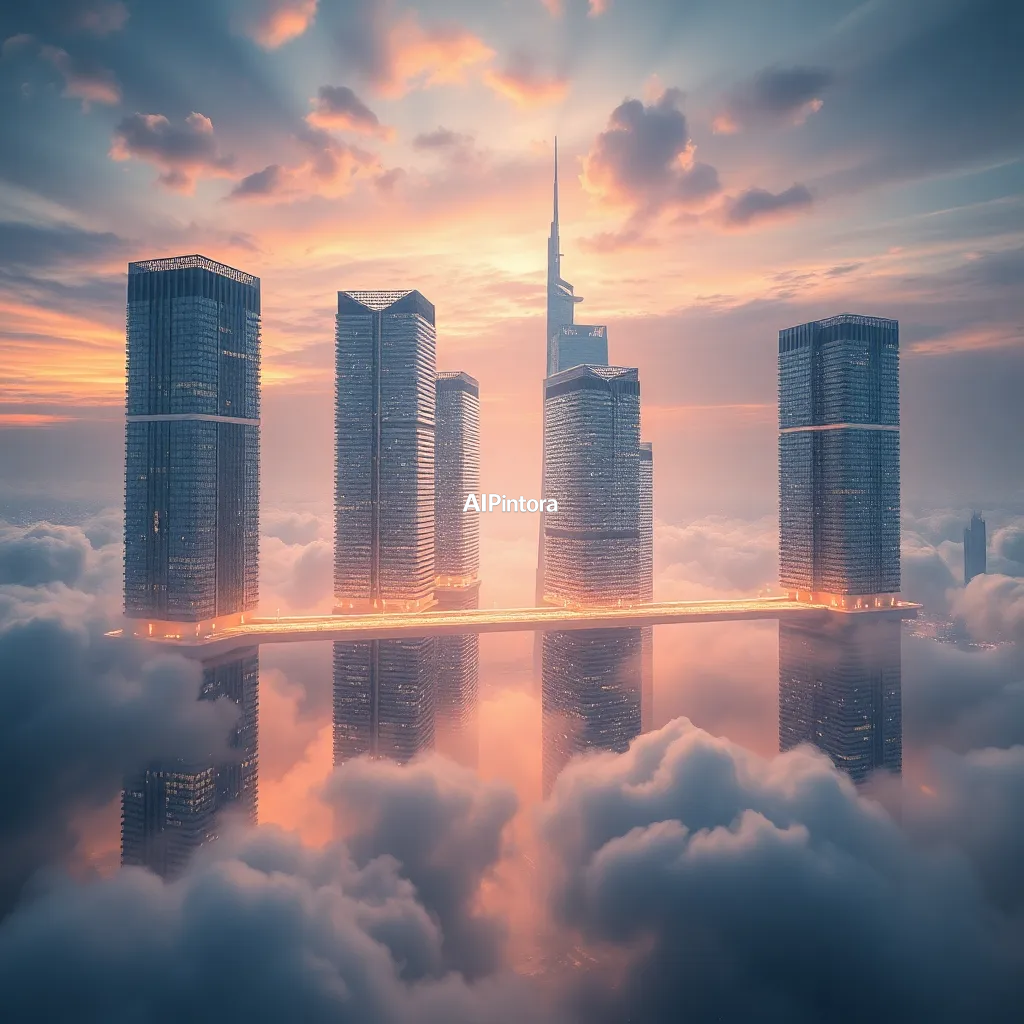 masterpiece surreal concept artwork of floating skyscrapers connected by light bridges in the clouds,
    eye catching visual idea, creative object fusion, impossible design concept,
    cinematic storytelling, strong focal subject, beautiful environment,
    dramatic lighting, rich atmosphere, premium digital painting,
    viral social media artwork, highly clickable composition, masterpiece, best quality, ultra detailed, sharp focus, cinematic lighting, volumetric lighting, depth of field, global illumination, professional color grading, hyper detailed textures, clean composition, premium visual quality, award winning artwork, 8k