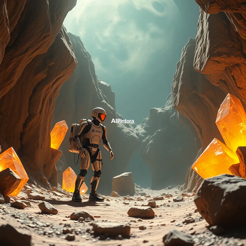 premium streetwear concept artwork of robot explorers discovering crystal caves on a distant moon,
    luxury urban fashion aesthetic, bold centered composition, hypebeast culture mood,
    neon accents, chrome details, graffiti splash elements, dramatic shadows,
    high contrast color palette, oversized apparel graphic energy,
    premium Gen Z street culture style, masterpiece, best quality, ultra detailed, sharp focus, cinematic lighting, volumetric lighting, depth of field, global illumination, professional color grading, hyper detailed textures, clean composition, premium visual quality, award winning artwork, 8k
