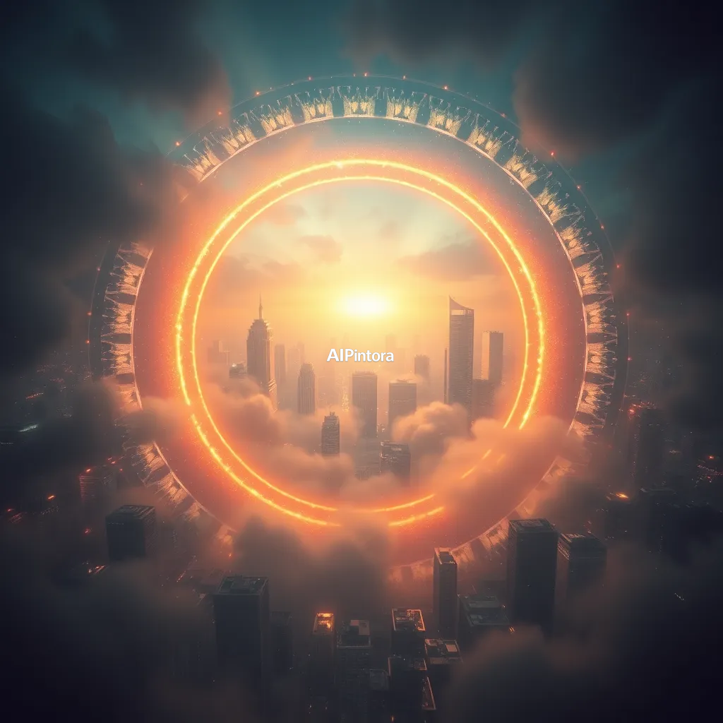 cinematic ultra detailed wallpaper of a city enclosed within a giant rotating energy ring,
    immersive environment, epic wide composition, strong depth, atmospheric perspective,
    dramatic cinematic lighting, volumetric fog, particles, realistic shadows,
    vibrant professional color grading, beautiful background scene,
    desktop and mobile wallpaper quality, wallpaper engine style,
    no text, no watermark, no logo, masterpiece, best quality, ultra detailed, sharp focus, cinematic lighting, volumetric lighting, depth of field, global illumination, professional color grading, hyper detailed textures, clean composition, premium visual quality, award winning artwork, 8k