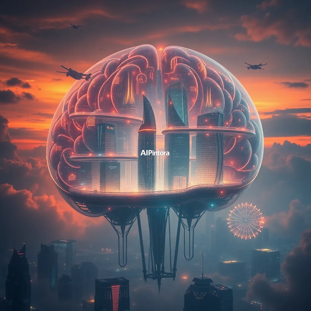 cinematic ultra detailed wallpaper of a surreal floating city built inside a giant transparent human brain, glowing neural highways connecting skyscrapers, futuristic flying vehicles, cinematic sunset lighting, ultra detailed architecture, atmospheric depth, masterpiece concept art,
    immersive environment, epic wide composition, strong depth, atmospheric perspective,
    dramatic cinematic lighting, volumetric fog, particles, realistic shadows,
    vibrant professional color grading, beautiful background scene,
    desktop and mobile wallpaper quality, wallpaper engine style,
    no text, no watermark, no logo, masterpiece, best quality, ultra detailed, sharp focus, cinematic lighting, volumetric lighting, depth of field, global illumination, professional color grading, hyper detailed textures, clean composition, premium visual quality, award winning artwork, 8k