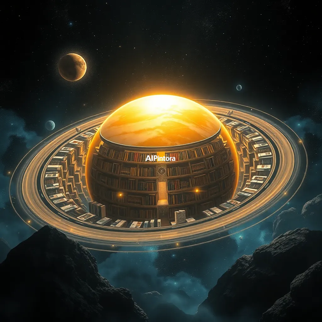 premium streetwear concept artwork of an ancient library hidden within the rings of Saturn, millions of glowing books orbiting around a golden planet, cosmic knowledge theme, magical lighting, ultra detailed fantasy environment,
    luxury urban fashion aesthetic, bold centered composition, hypebeast culture mood,
    neon accents, chrome details, graffiti splash elements, dramatic shadows,
    high contrast color palette, oversized apparel graphic energy,
    premium Gen Z street culture style, masterpiece, best quality, ultra detailed, sharp focus, cinematic lighting, volumetric lighting, depth of field, global illumination, professional color grading, hyper detailed textures, clean composition, premium visual quality, award winning artwork, 8k