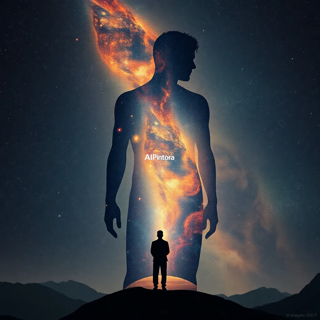 masterpiece surreal concept artwork of human silhouette filled with galaxies, stars and entire solar systems, cosmic self discovery theme, ultra detailed masterpiece,
    eye catching visual idea, creative object fusion, impossible design concept,
    cinematic storytelling, strong focal subject, beautiful environment,
    dramatic lighting, rich atmosphere, premium digital painting,
    viral social media artwork, highly clickable composition, masterpiece, best quality, ultra detailed, sharp focus, cinematic lighting, volumetric lighting, depth of field, global illumination, professional color grading, hyper detailed textures, clean composition, premium visual quality, award winning artwork, 8k