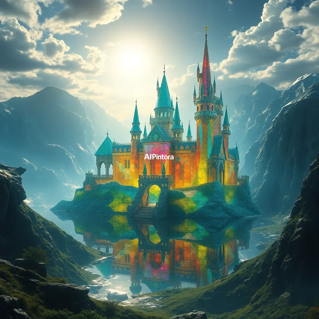 masterpiece surreal concept artwork of a castle built entirely from stained glass crystals, reflecting colorful sunlight across a fantasy valley, epic environment artwork,
    eye catching visual idea, creative object fusion, impossible design concept,
    cinematic storytelling, strong focal subject, beautiful environment,
    dramatic lighting, rich atmosphere, premium digital painting,
    viral social media artwork, highly clickable composition, masterpiece, best quality, ultra detailed, sharp focus, cinematic lighting, volumetric lighting, depth of field, global illumination, professional color grading, hyper detailed textures, clean composition, premium visual quality, award winning artwork, 8k