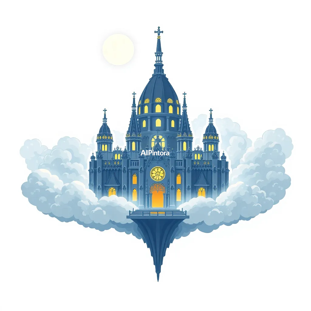 premium die-cut vinyl sticker illustration of a floating cathedral built entirely from moonlight and silver clouds, glowing architecture, dreamlike atmosphere, ultra detailed fantasy concept art,
    centered isolated artwork, thick bold white outline, glossy sticker finish,
    clean vector cartoon style, cute collectible design, etsy bestseller sticker style,
    vibrant colors, simple readable silhouette, smooth shapes,
    printable sticker pack quality, plain clean background,
    no mockup, no product photo, no background scene, no complex environment, masterpiece, best quality, ultra detailed, sharp focus, cinematic lighting, volumetric lighting, depth of field, global illumination, professional color grading, hyper detailed textures, clean composition, premium visual quality, award winning artwork, 8k