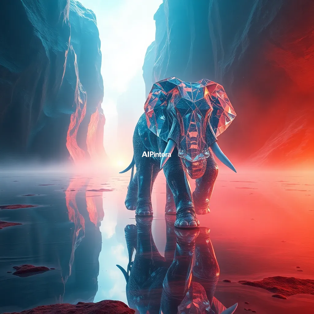 cinematic ultra detailed wallpaper of a giant crystal elephant walking through a desert of mirrors, reflections creating infinite landscapes, surreal fantasy masterpiece,
    immersive environment, epic wide composition, strong depth, atmospheric perspective,
    dramatic cinematic lighting, volumetric fog, particles, realistic shadows,
    vibrant professional color grading, beautiful background scene,
    desktop and mobile wallpaper quality, wallpaper engine style,
    no text, no watermark, no logo, masterpiece, best quality, ultra detailed, sharp focus, cinematic lighting, volumetric lighting, depth of field, global illumination, professional color grading, hyper detailed textures, clean composition, premium visual quality, award winning artwork, 8k