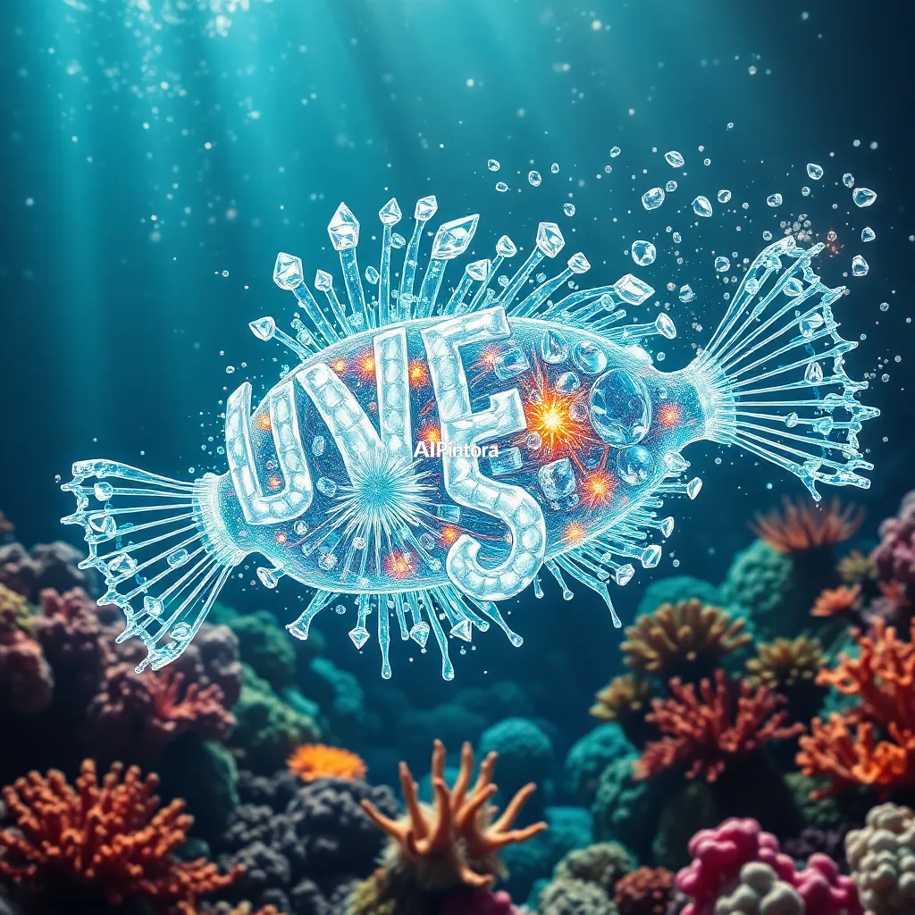 explosive graffiti typography artwork spelling or representing a giant transparent lionfish made of diamonds swimming through a glowing coral kingdom, luxury underwater fantasy artwork,
    bold 3D lettering, dripping paint textures, spray paint splashes,
    urban wall art energy, dynamic paint explosion, oversized typography focus,
    underground hip hop aesthetic, high contrast street art composition,
    clean readable main subject, premium poster graphic, masterpiece, best quality, ultra detailed, sharp focus, cinematic lighting, volumetric lighting, depth of field, global illumination, professional color grading, hyper detailed textures, clean composition, premium visual quality, award winning artwork, 8k