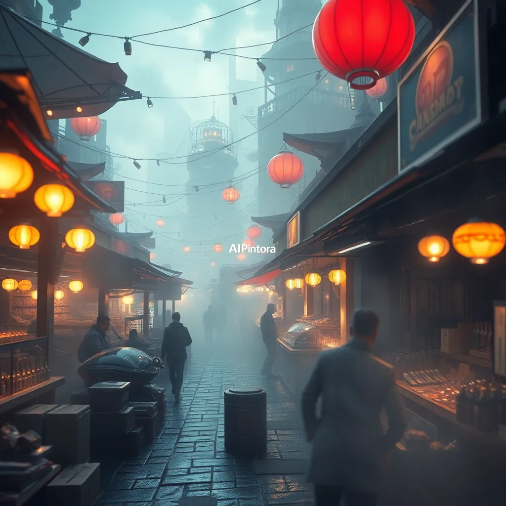 cinematic ultra detailed wallpaper of a whimsical future marketplace concept #18, ultra detailed cinematic composition, unique visual storytelling, premium concept art, dramatic lighting, masterpiece quality,
    immersive environment, epic wide composition, strong depth, atmospheric perspective,
    dramatic cinematic lighting, volumetric fog, particles, realistic shadows,
    vibrant professional color grading, beautiful background scene,
    desktop and mobile wallpaper quality, wallpaper engine style,
    no text, no watermark, no logo, masterpiece, best quality, ultra detailed, sharp focus, cinematic lighting, volumetric lighting, depth of field, global illumination, professional color grading, hyper detailed textures, clean composition, premium visual quality, award winning artwork, 8k