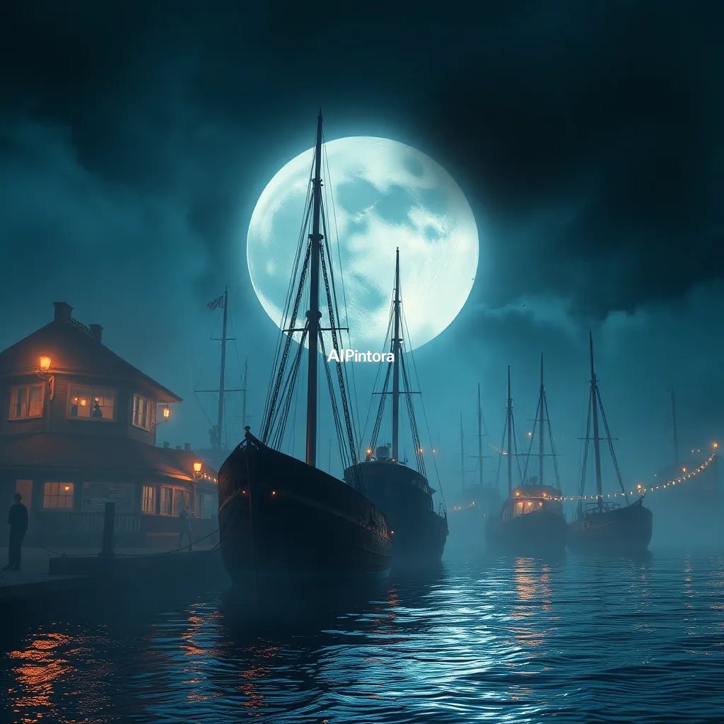 cinematic ultra detailed wallpaper of an artistic moonlit harbor concept #49, ultra detailed cinematic composition, unique visual storytelling, premium concept art, dramatic lighting, masterpiece quality,
    immersive environment, epic wide composition, strong depth, atmospheric perspective,
    dramatic cinematic lighting, volumetric fog, particles, realistic shadows,
    vibrant professional color grading, beautiful background scene,
    desktop and mobile wallpaper quality, wallpaper engine style,
    no text, no watermark, no logo, masterpiece, best quality, ultra detailed, sharp focus, cinematic lighting, volumetric lighting, depth of field, global illumination, professional color grading, hyper detailed textures, clean composition, premium visual quality, award winning artwork, 8k