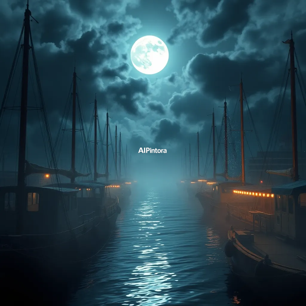 cinematic ultra detailed wallpaper of an artistic moonlit harbor concept #99, ultra detailed cinematic composition, unique visual storytelling, premium concept art, dramatic lighting, masterpiece quality,
    immersive environment, epic wide composition, strong depth, atmospheric perspective,
    dramatic cinematic lighting, volumetric fog, particles, realistic shadows,
    vibrant professional color grading, beautiful background scene,
    desktop and mobile wallpaper quality, wallpaper engine style,
    no text, no watermark, no logo, masterpiece, best quality, ultra detailed, sharp focus, cinematic lighting, volumetric lighting, depth of field, global illumination, professional color grading, hyper detailed textures, clean composition, premium visual quality, award winning artwork, 8k