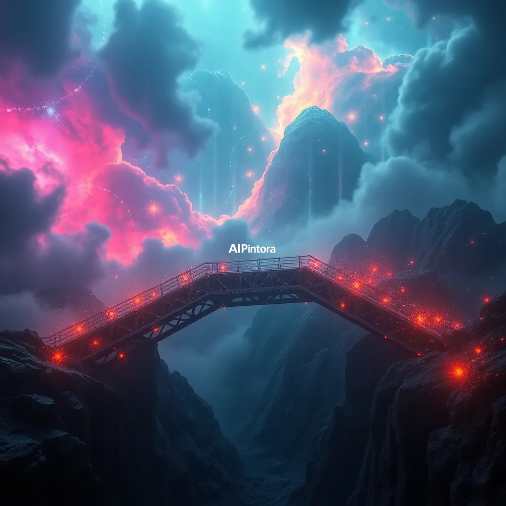 cinematic ultra detailed wallpaper of a cosmic knowledge bridge concept #107, ultra detailed cinematic composition, unique visual storytelling, premium concept art, dramatic lighting, masterpiece quality,
    immersive environment, epic wide composition, strong depth, atmospheric perspective,
    dramatic cinematic lighting, volumetric fog, particles, realistic shadows,
    vibrant professional color grading, beautiful background scene,
    desktop and mobile wallpaper quality, wallpaper engine style,
    no text, no watermark, no logo, masterpiece, best quality, ultra detailed, sharp focus, cinematic lighting, volumetric lighting, depth of field, global illumination, professional color grading, hyper detailed textures, clean composition, premium visual quality, award winning artwork, 8k